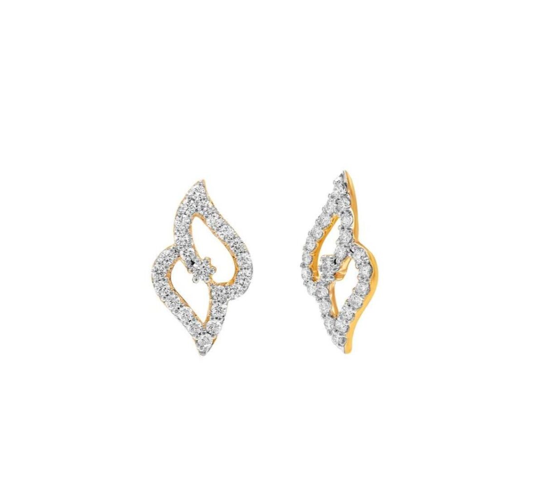 Angle wings diamond ear studs