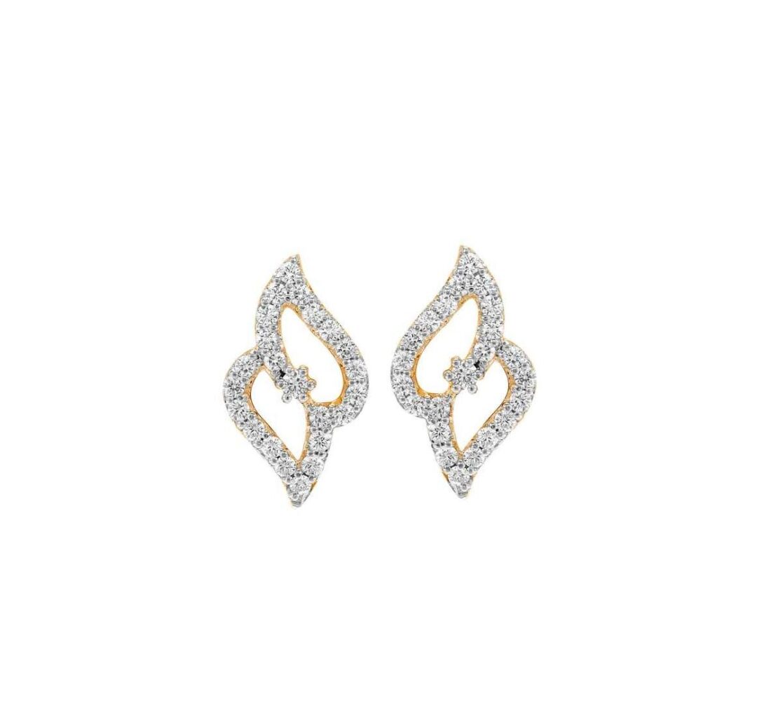 Angle wings diamond-ear studs