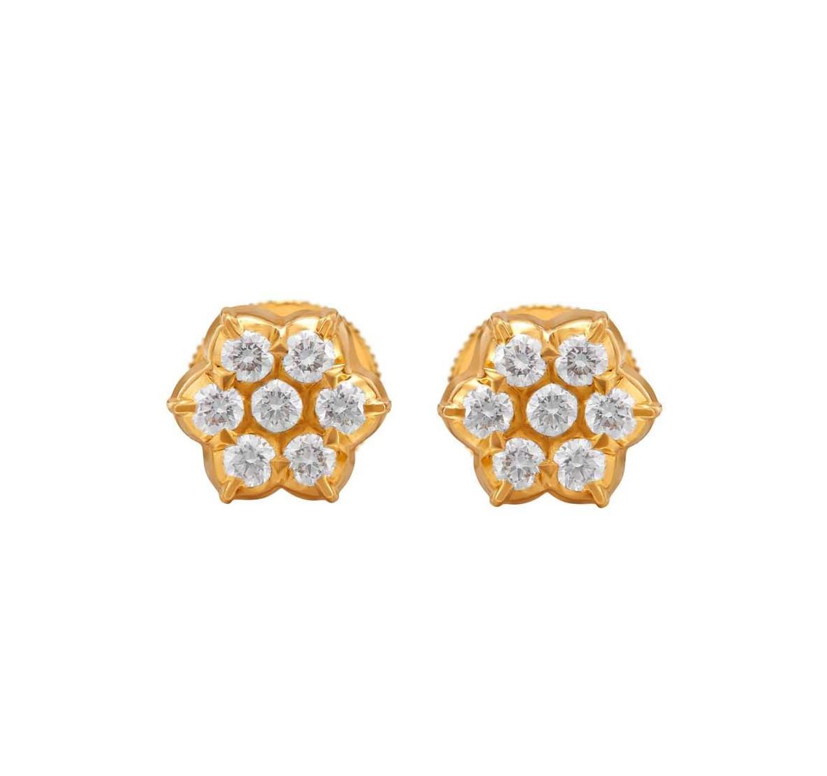 Fantastic East Indian Diamond Earrings 22K Yellow Gold