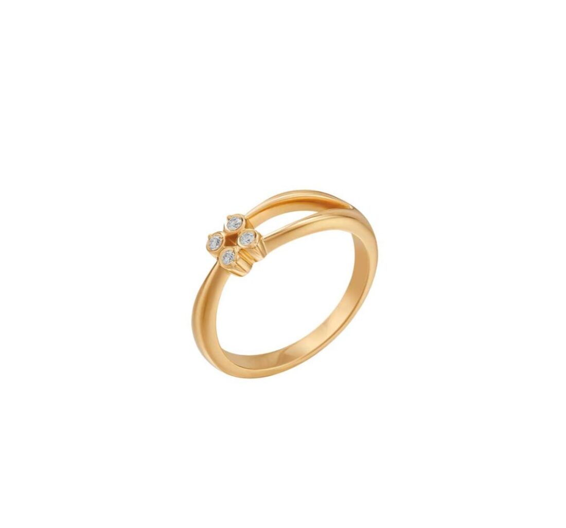 Cubic elegance diamond ring-tilted