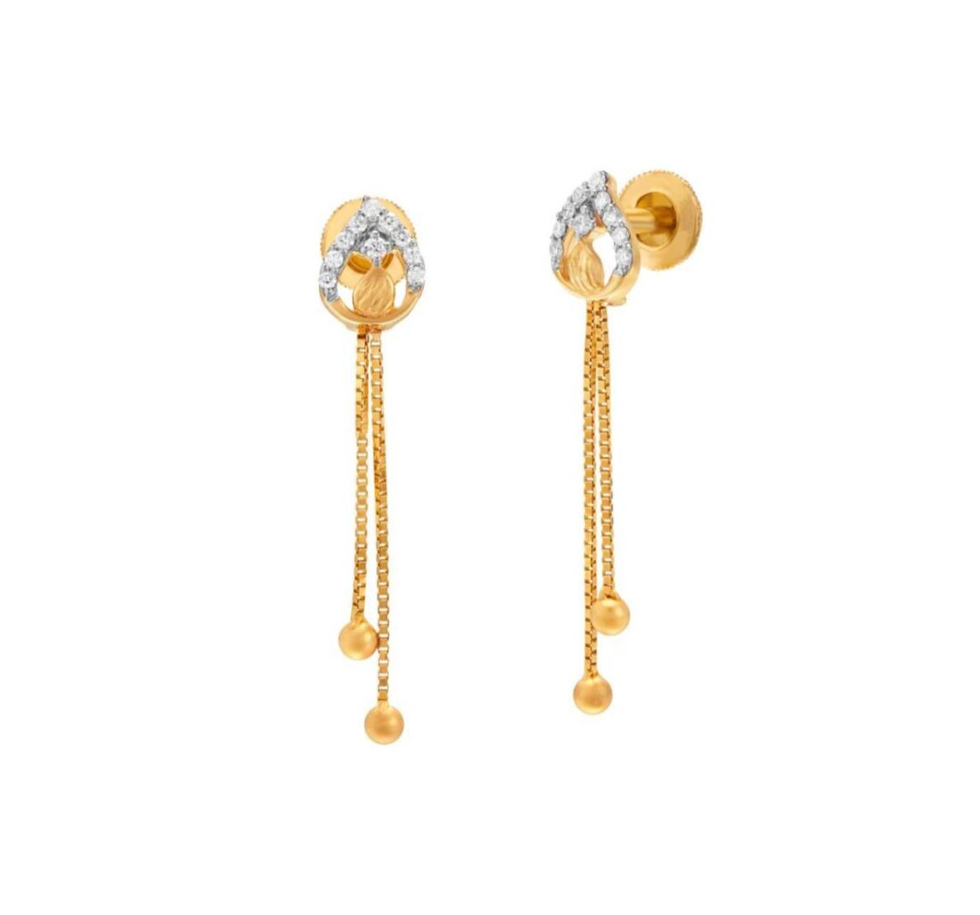 Diya Hanging kids diamond earring-side