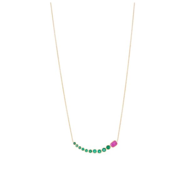 Emerald train chain-pendant