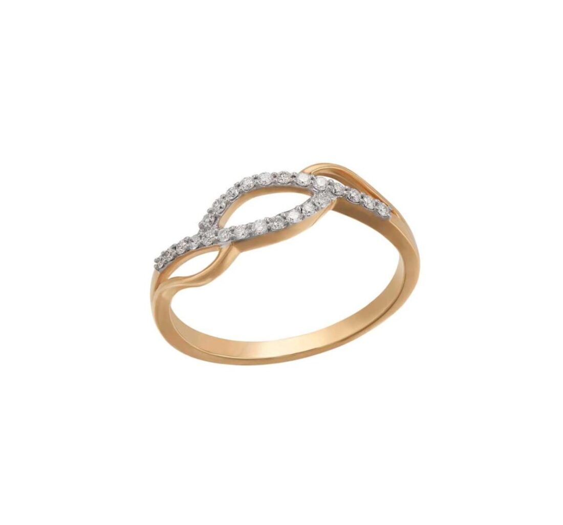 Entwined Sparkle diamond ring-tilted