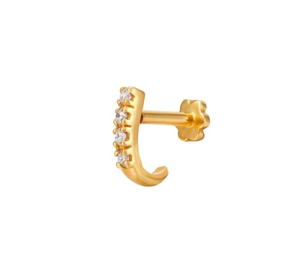 J type Diamond Nose Pin