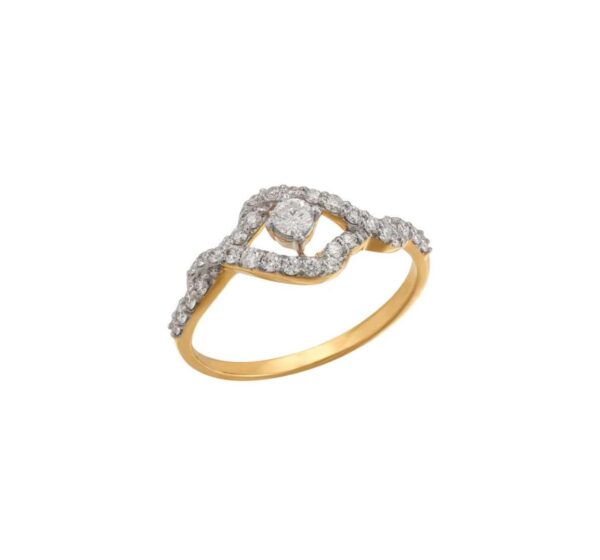 Lone Star halo diamond ring-tilted