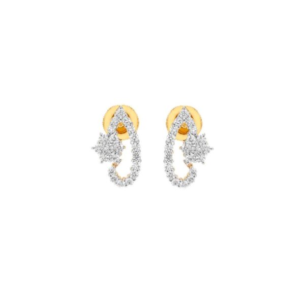 Loop blossom diamond-ear stud