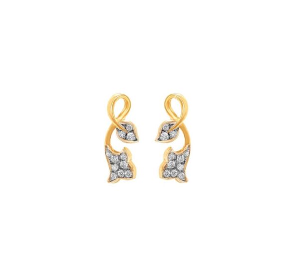 Pave-Leaves diamond ear stud