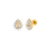 Pear drop diamond ear studs