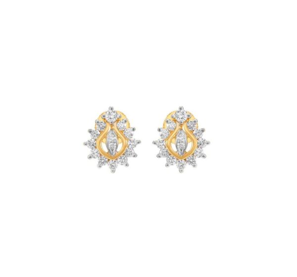 Pear drop diamond-ear studs