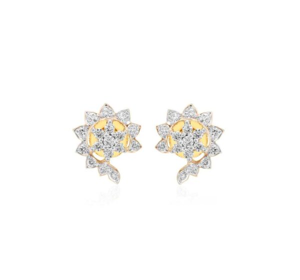 Rising sun diamond-ear stud