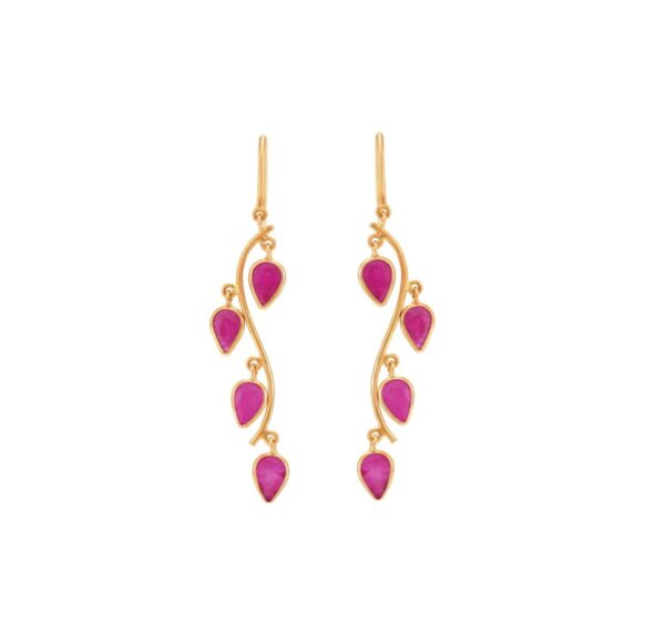 Ruby rain-earrings