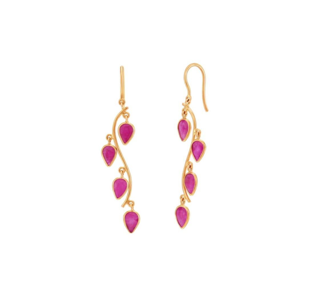 Ruby rain earrings