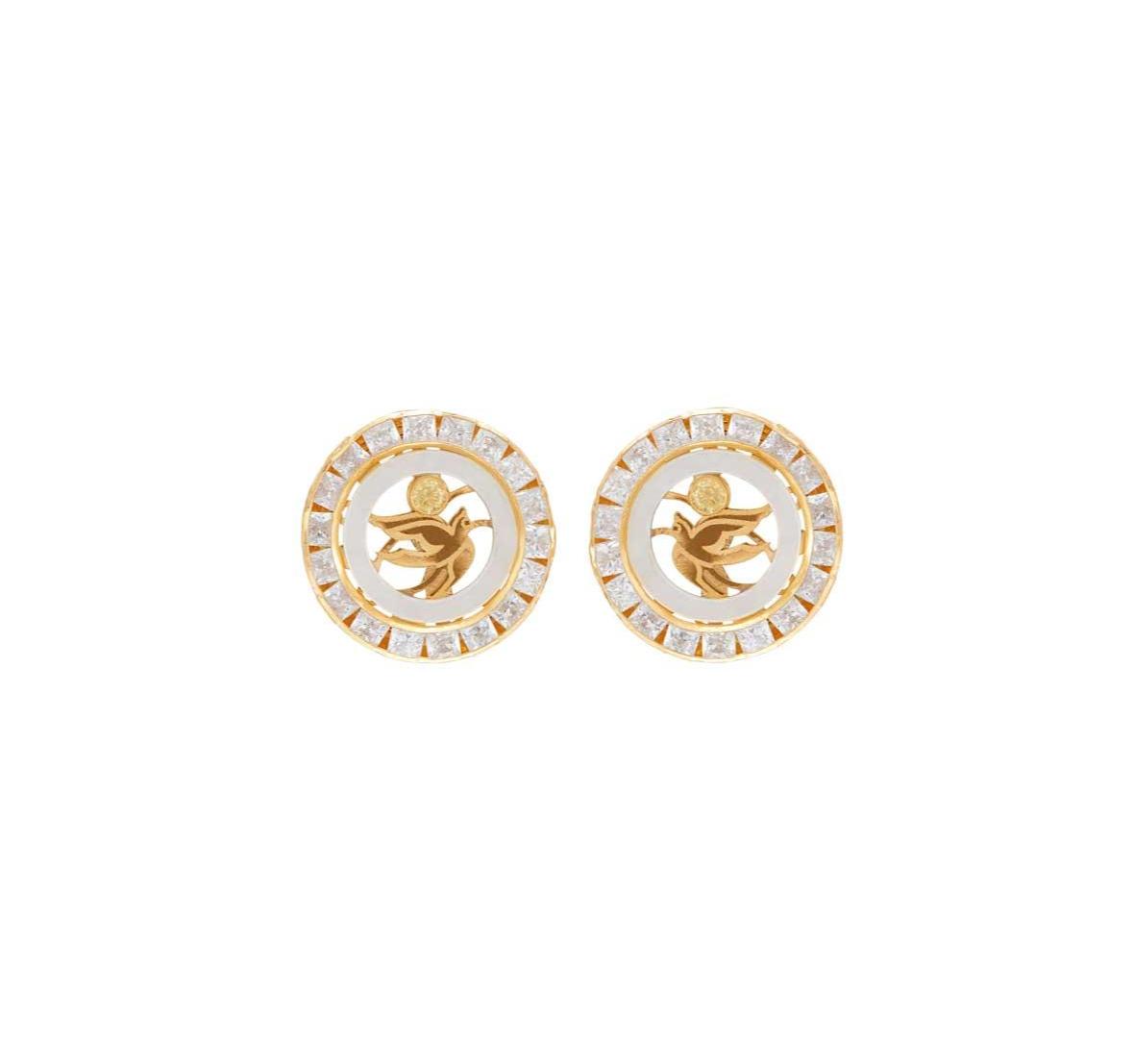 Swallows-flight gold earrings