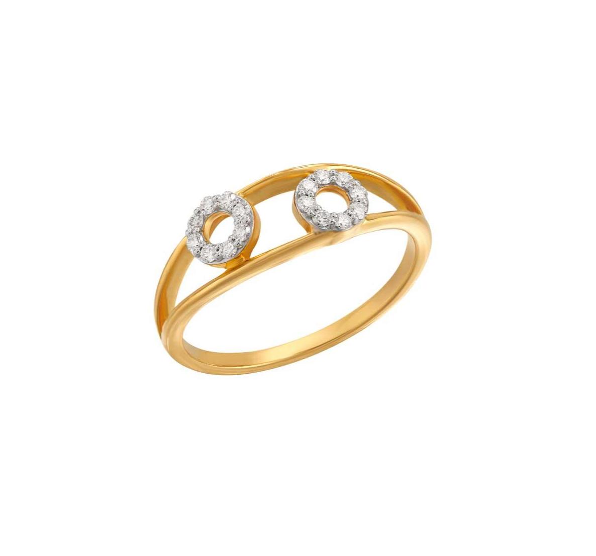 Twin halo diamond ring-tilted