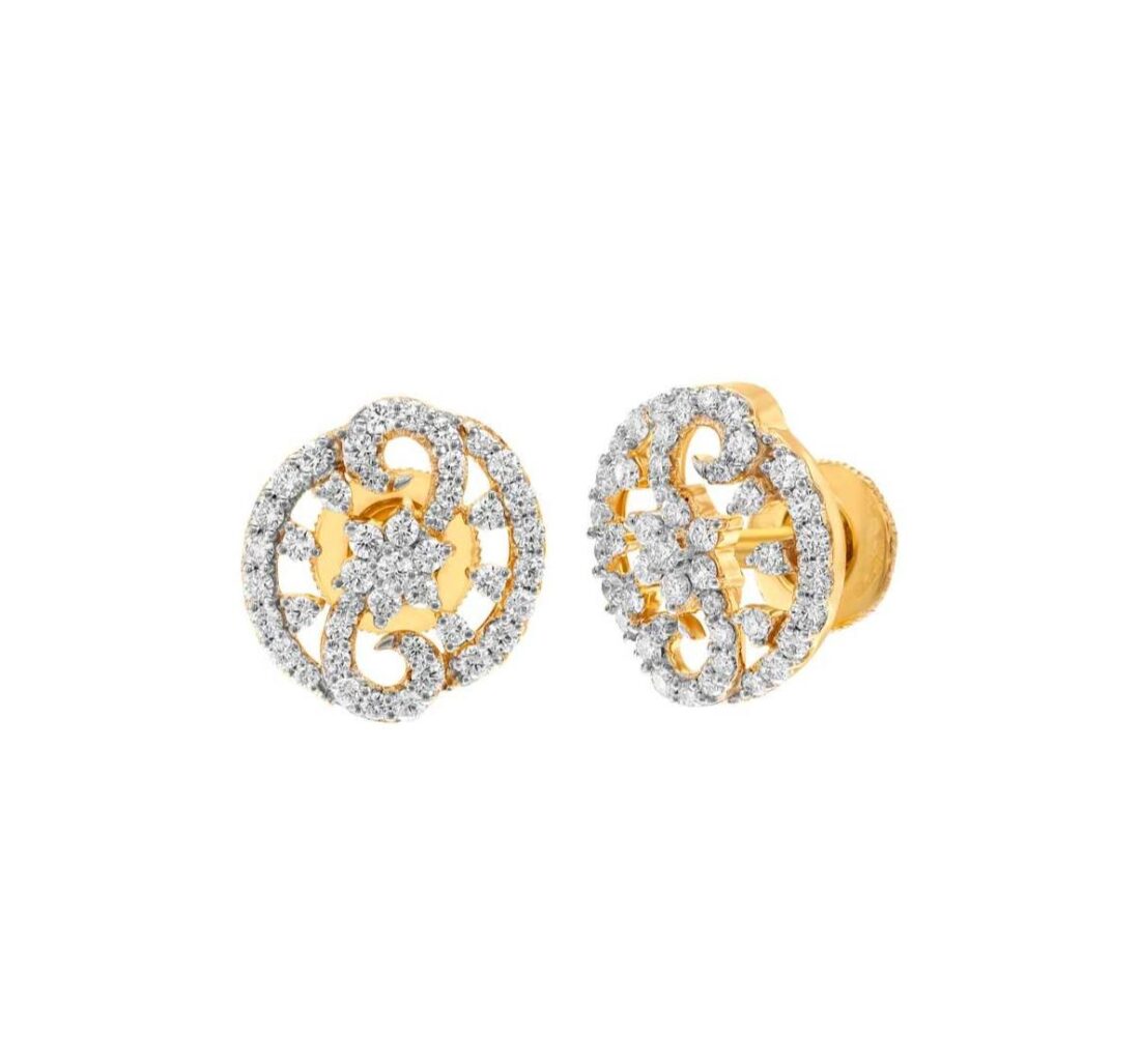 Wheel of fortune diamond ear studs