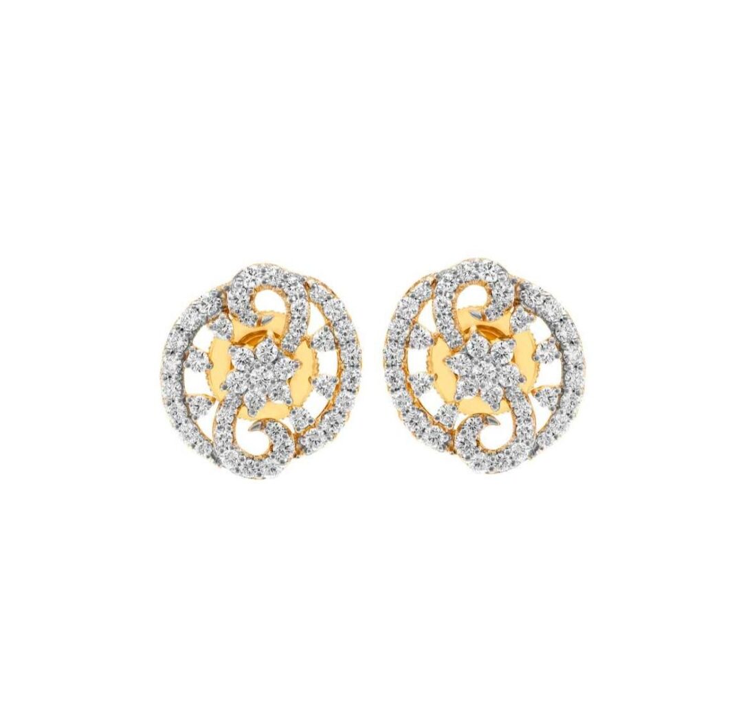 Wheel of fortune diamond-ear studs