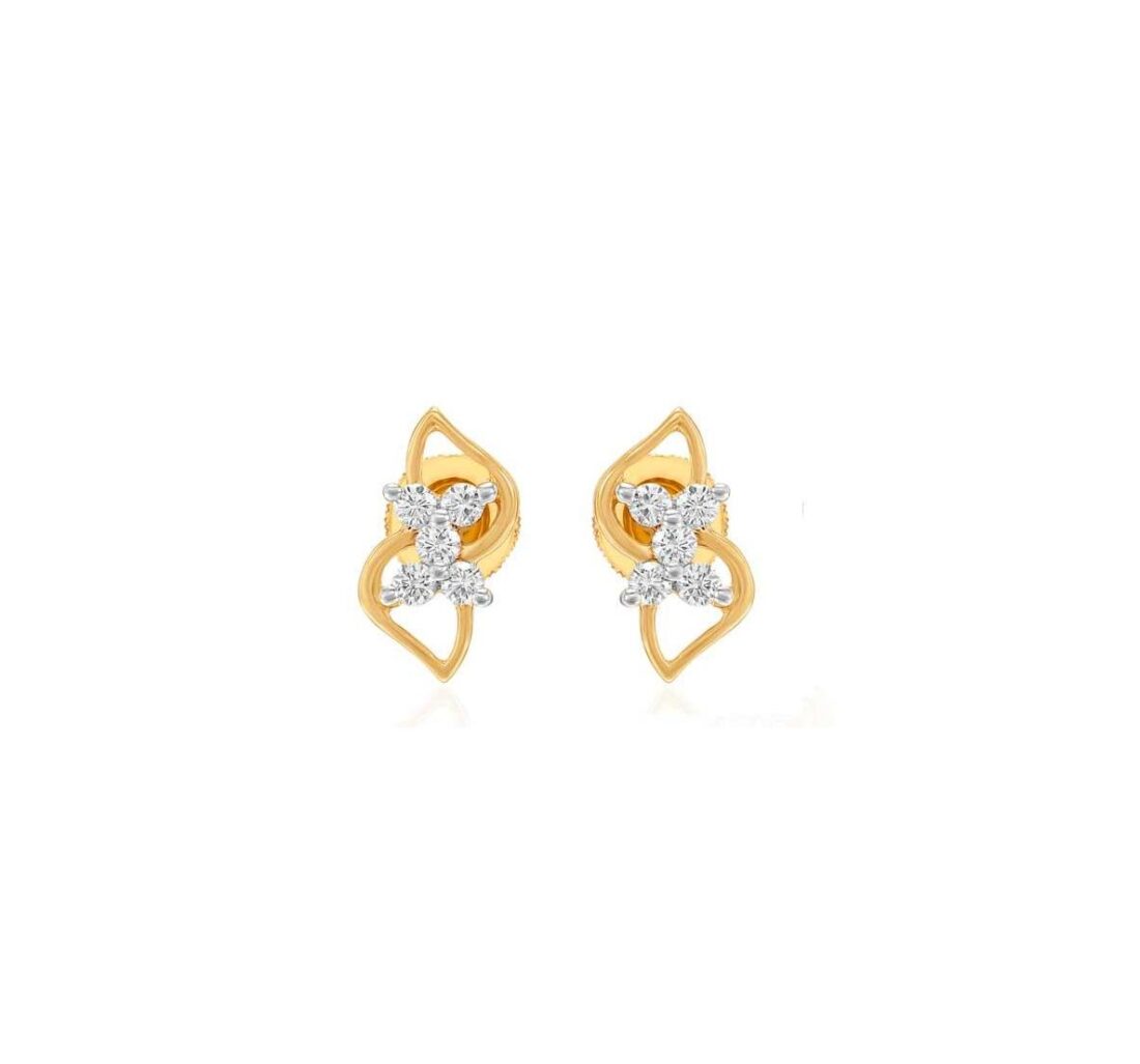 bow tie diamond ear-stud