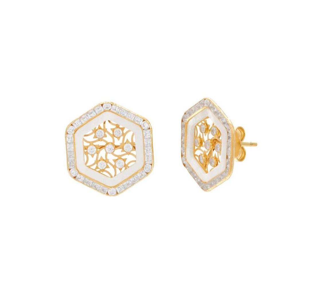 hexastar-gold earrings