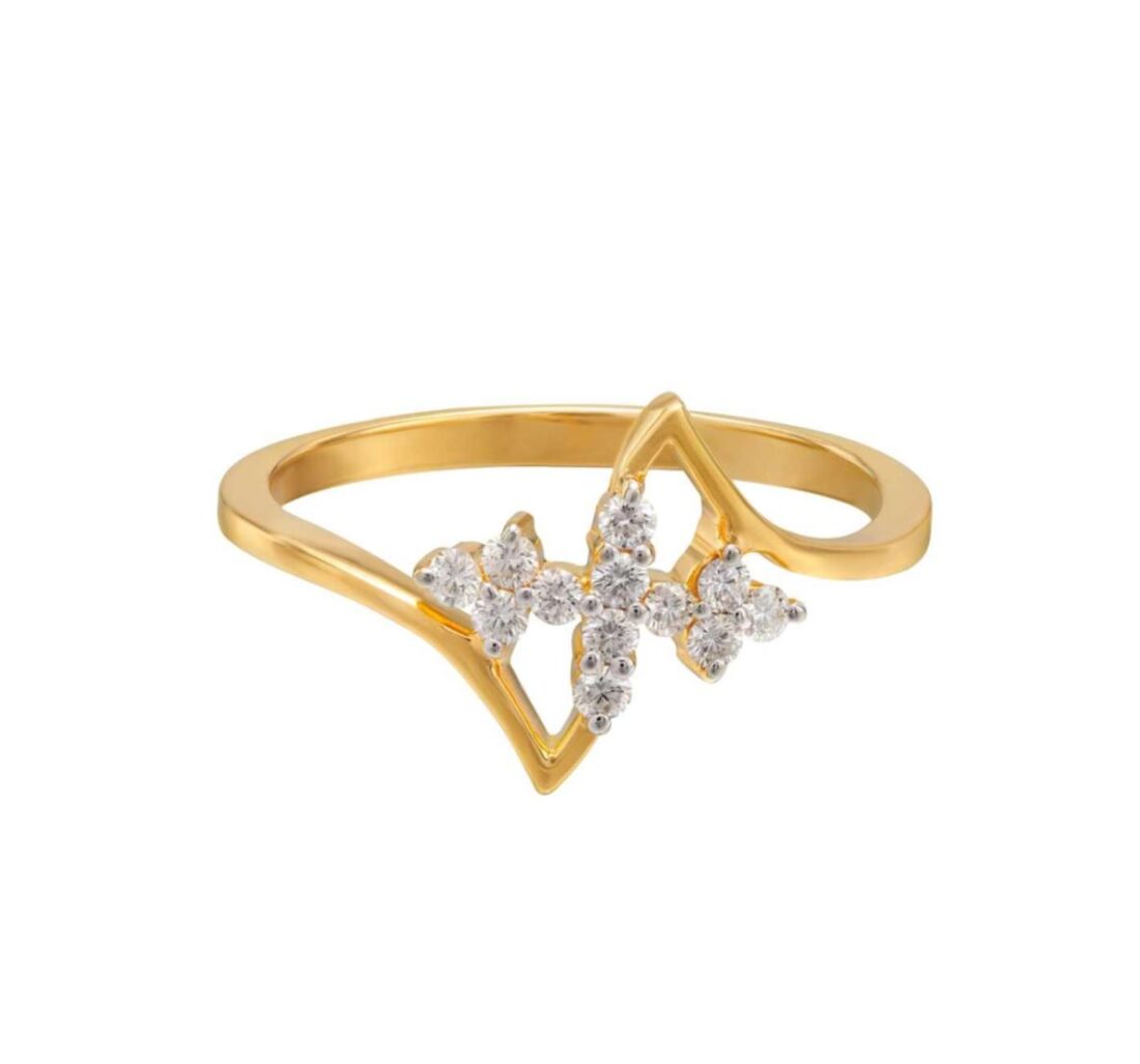 triadic blossom diamond ring