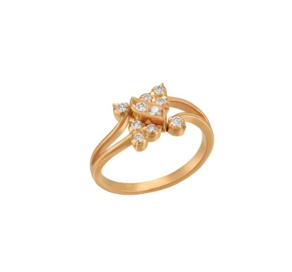 twin clover diamond ring-tilted